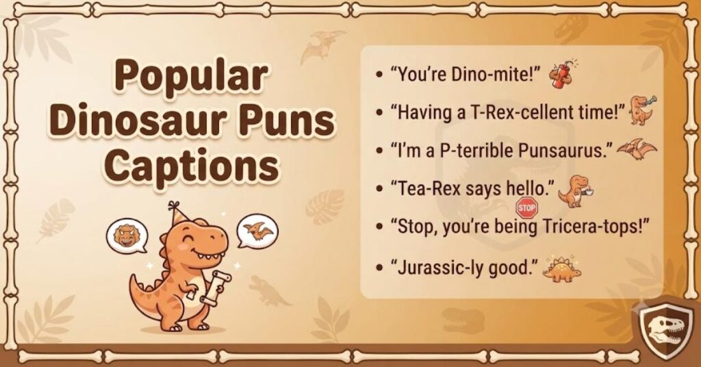 Popular Dinosaur Puns Captions