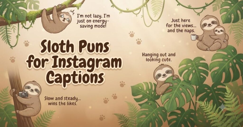 Sloth Puns for Instagram Captions