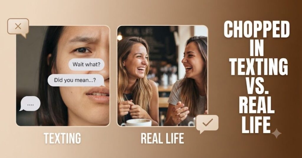 Chopped in Texting vs. Real Life